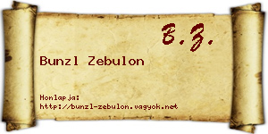 Bunzl Zebulon névjegykártya